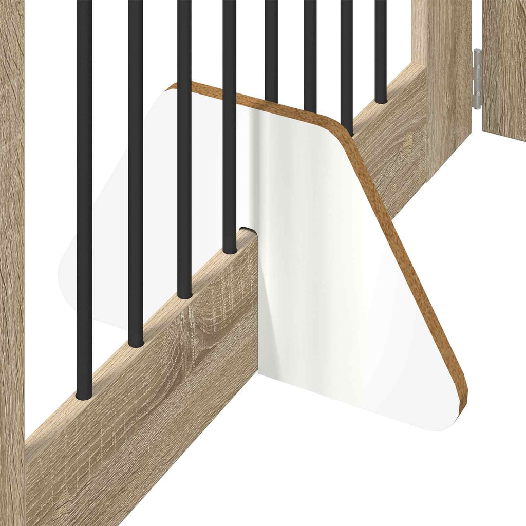 Klappbares Hundetor mit Ständern 6 pcs Sonoma-Eiche 482 cm