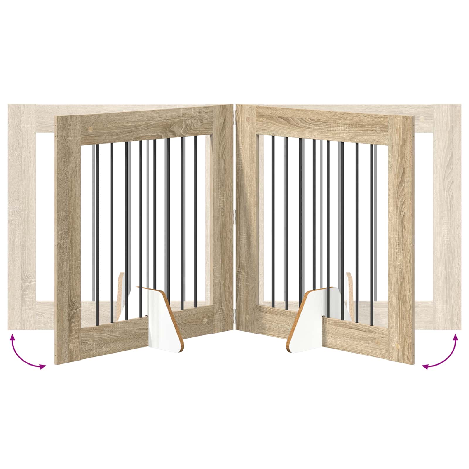 Klappbares Hundetor mit Ständern 6 pcs Sonoma-Eiche 482 cm
