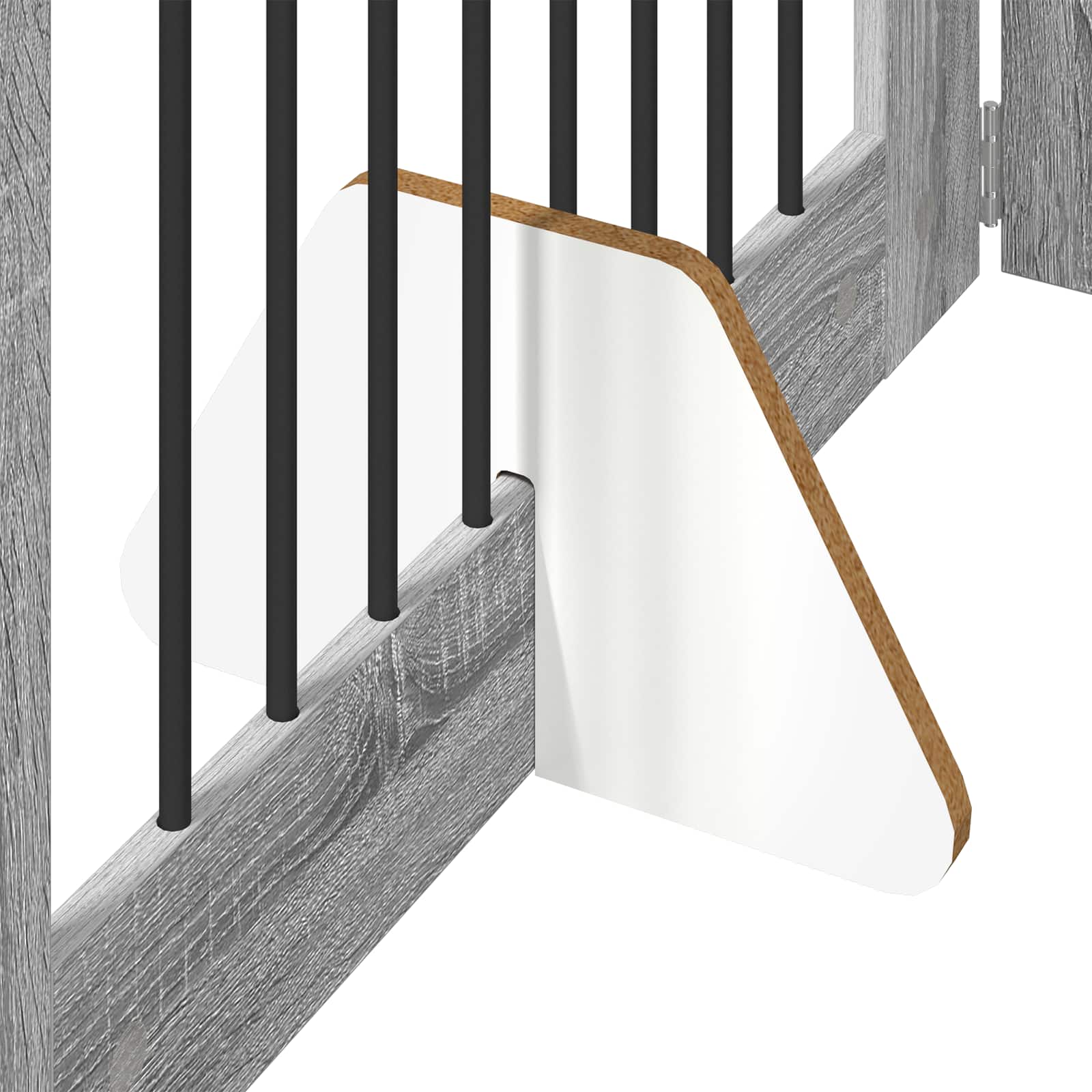 Klappbares Hundetor mit Ständern 6 pcs Graues Sonoma 482 cm
