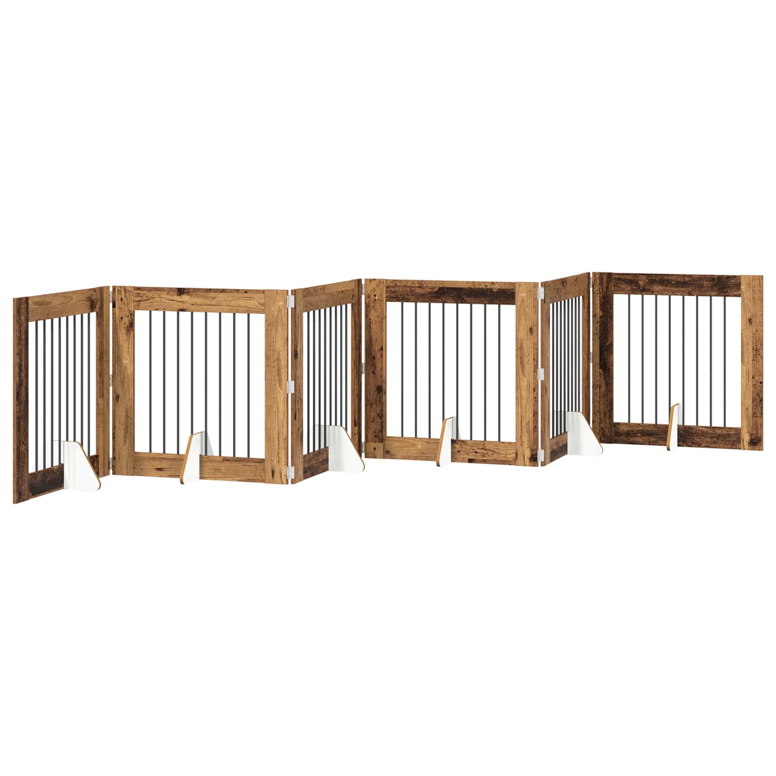 Klappbares Hundetor mit Ständern 6 pcs Altholz 482 cm