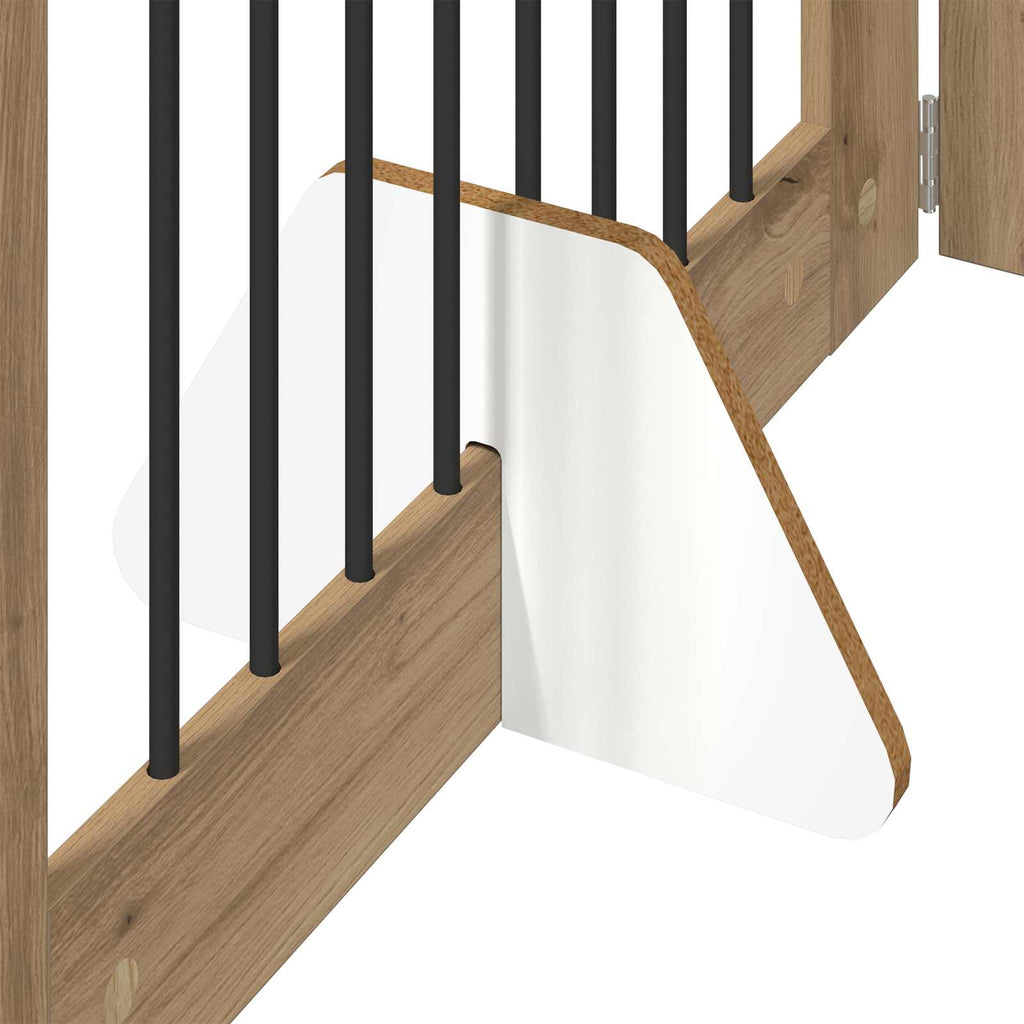 Klappbares Hundetor mit Ständern 6 pcs Artisan-Eiche 482 cm