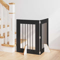 Klappbares Hundetor mit Ständern 2 pcs Schwarze Eiche 120,5 cm