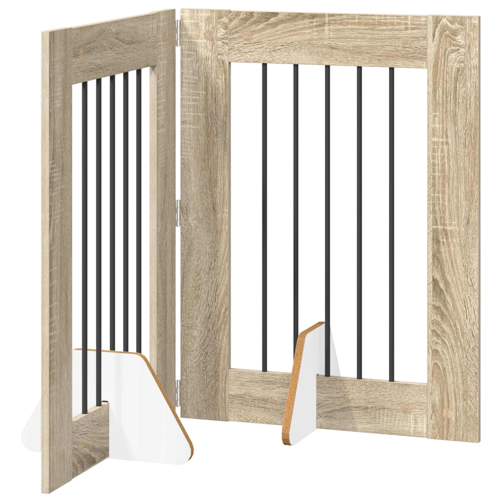 Klappbares Hundetor mit Ständern 2 pcs Sonoma-Eiche 120,5 cm