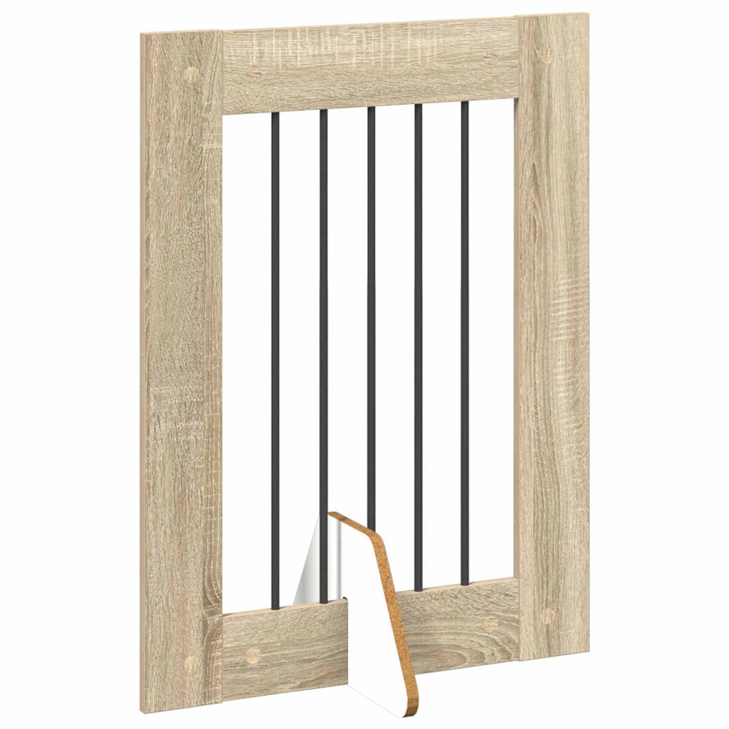 Klappbares Hundetor mit Ständern 2 pcs Sonoma-Eiche 120,5 cm
