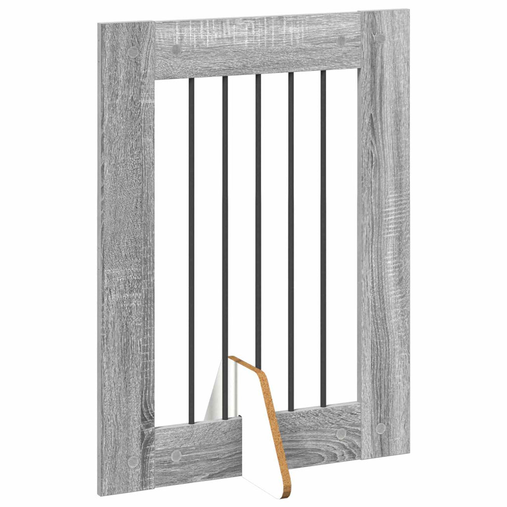 Klappbares Hundetor mit Ständern 2 pcs Graues Sonoma 120,5 cm