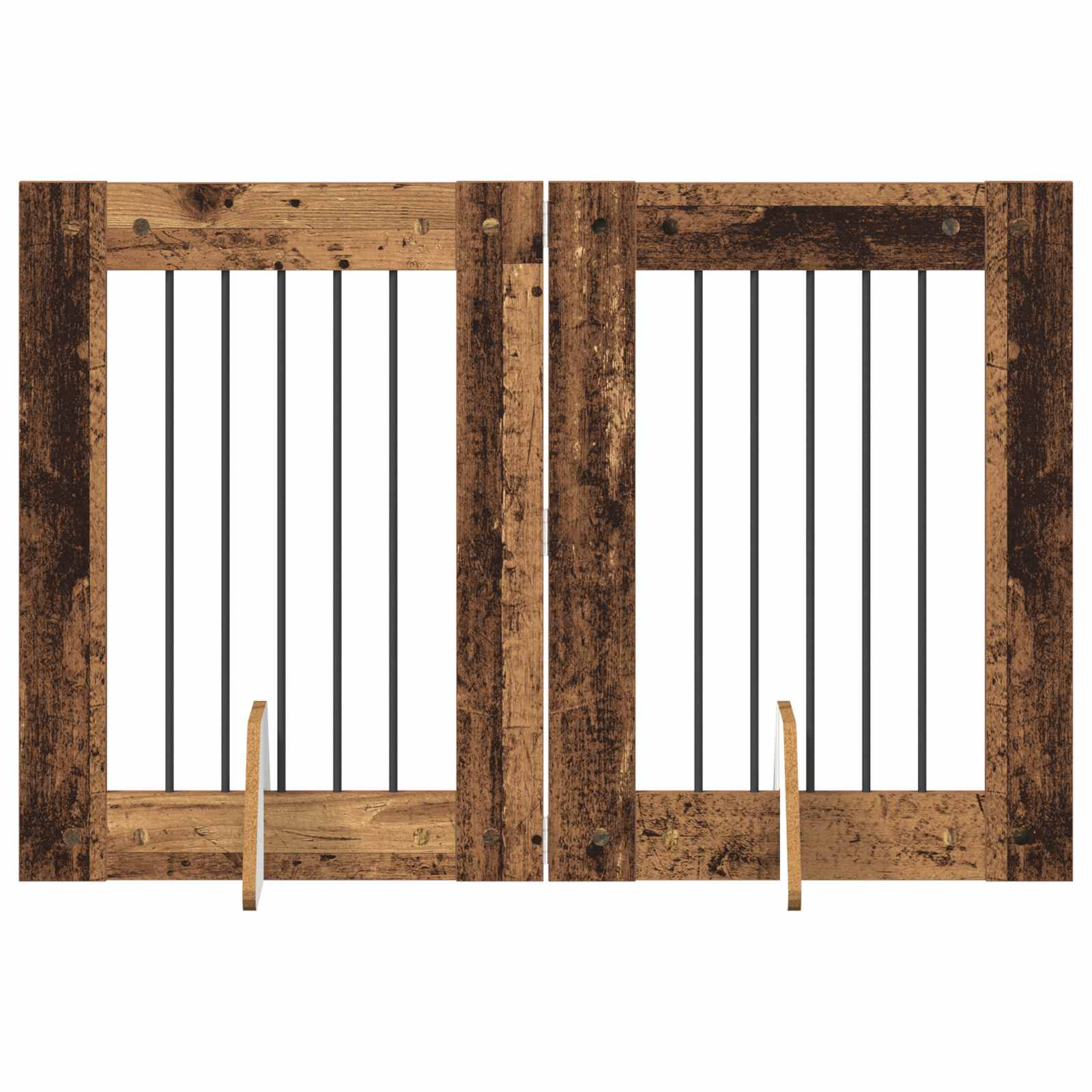 Klappbares Hundetor mit Ständern 2 pcs Altholz 120,5 cm