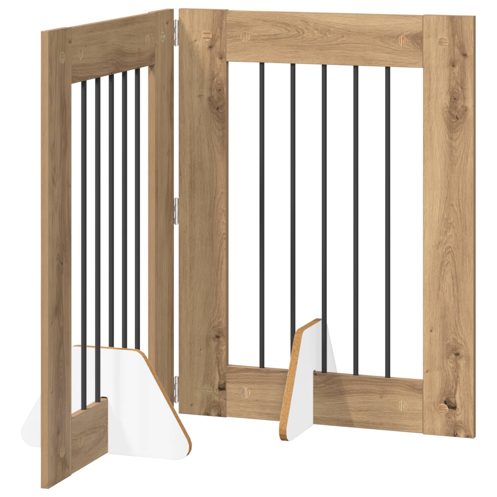 Klappbares Hundetor mit Ständern 2 pcs Artisan-Eiche 120,5 cm