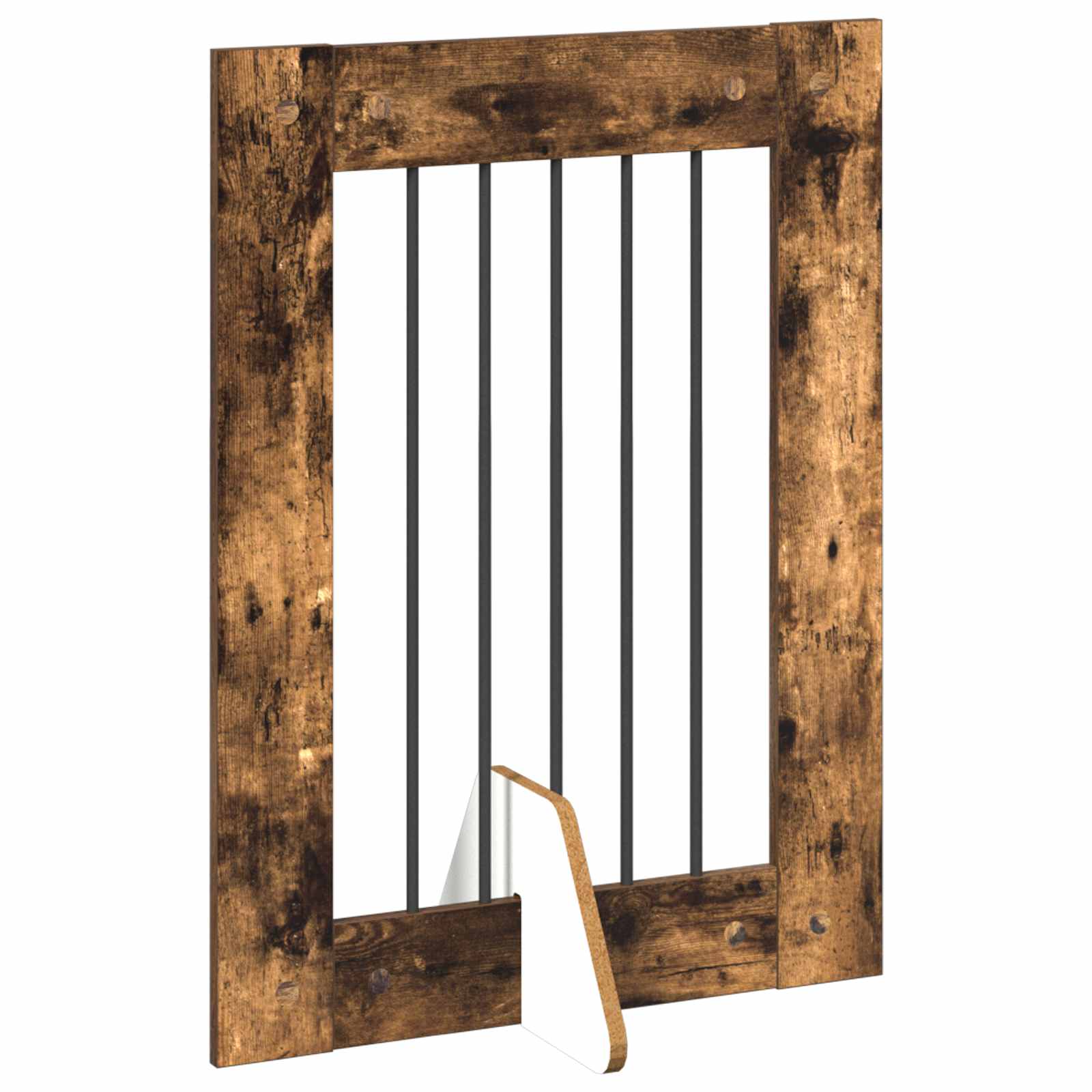 Klappbares Hundetor mit Ständern 4 pcs Geräucherte Eiche 241 cm
