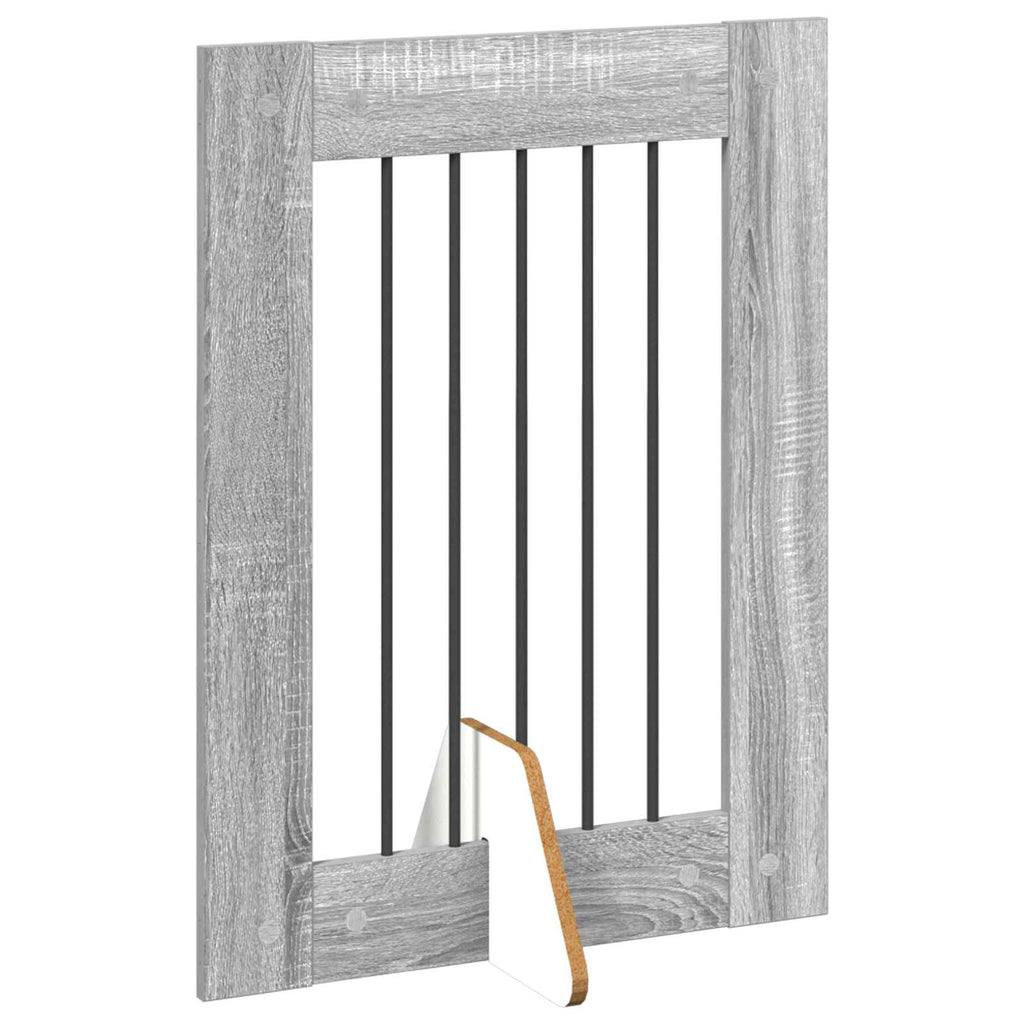 Klappbares Hundetor mit Ständern 4 pcs Graues Sonoma 241 cm