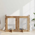 Klappbares Hundetor mit Ständern 4 pcs Artisan-Eiche 241 cm