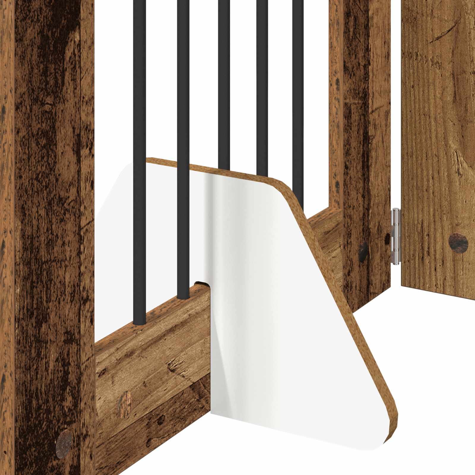 Klappbares Hundetor mit Ständern 6 pcs Altholz 362 cm