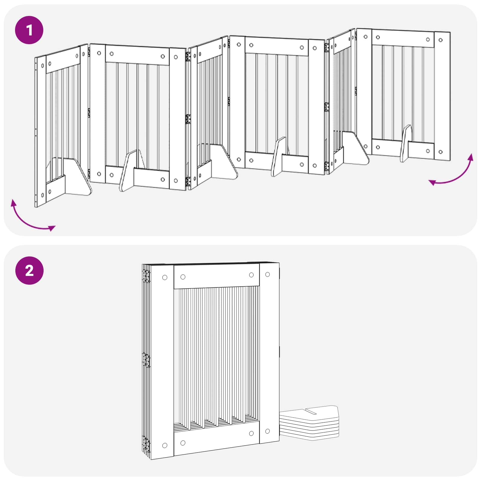 Klappbares Hundetor mit Ständern 6 pcs Artisan-Eiche 362 cm