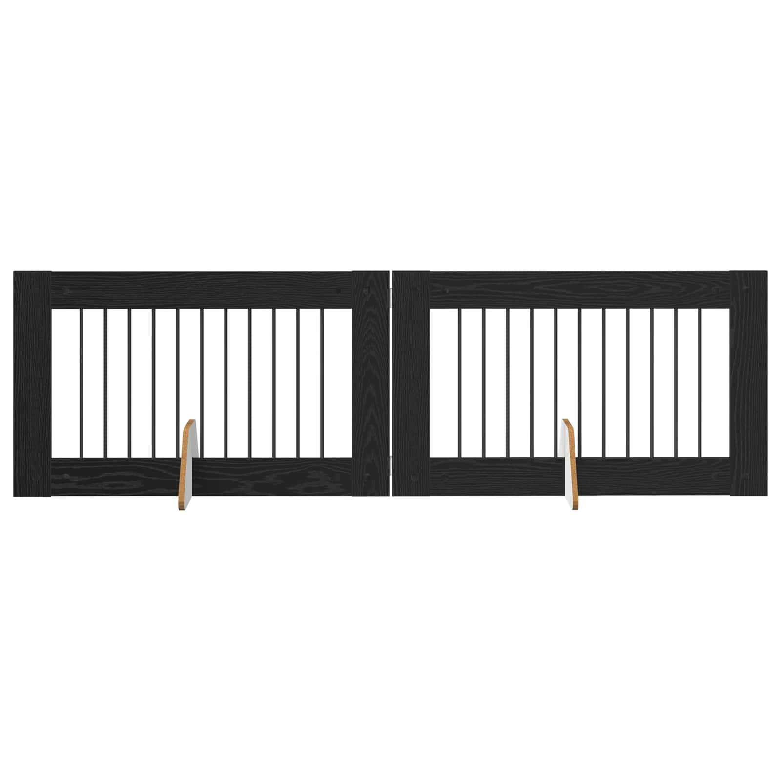 Klappbares Hundetor mit Ständern 2 pcs Schwarze Eiche 200,5 cm