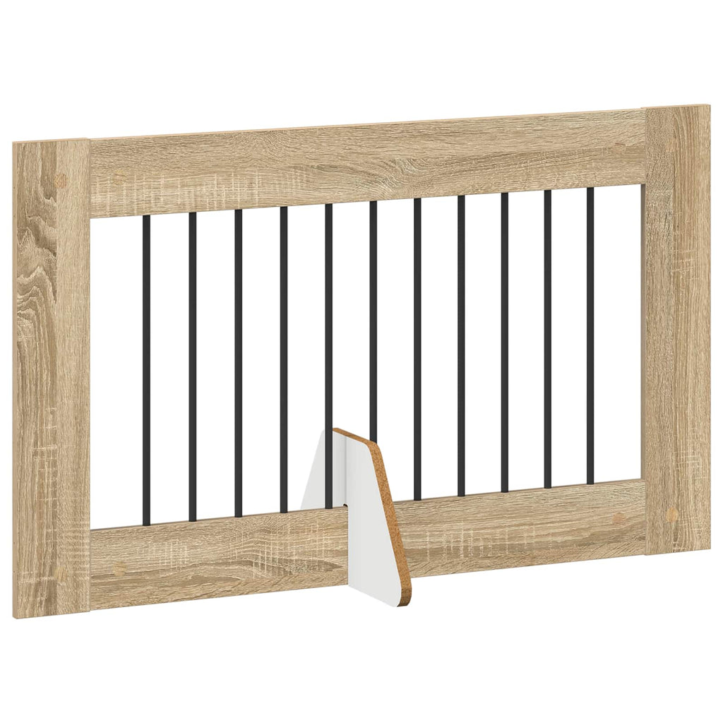 Klappbares Hundetor mit Ständern 2 pcs Sonoma-Eiche 200,5 cm
