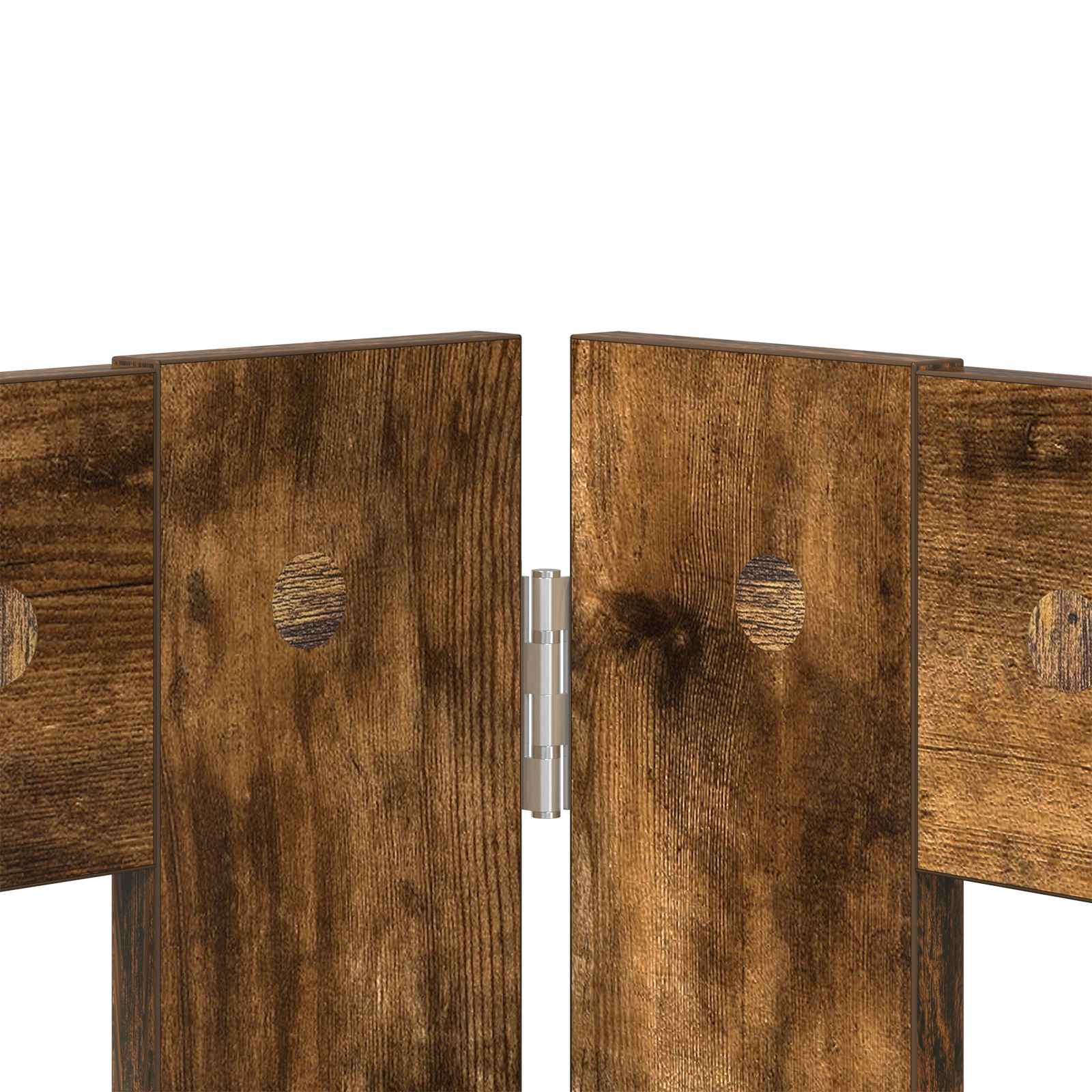 Klappbares Hundetor mit Ständern 2 pcs Geräucherte Eiche