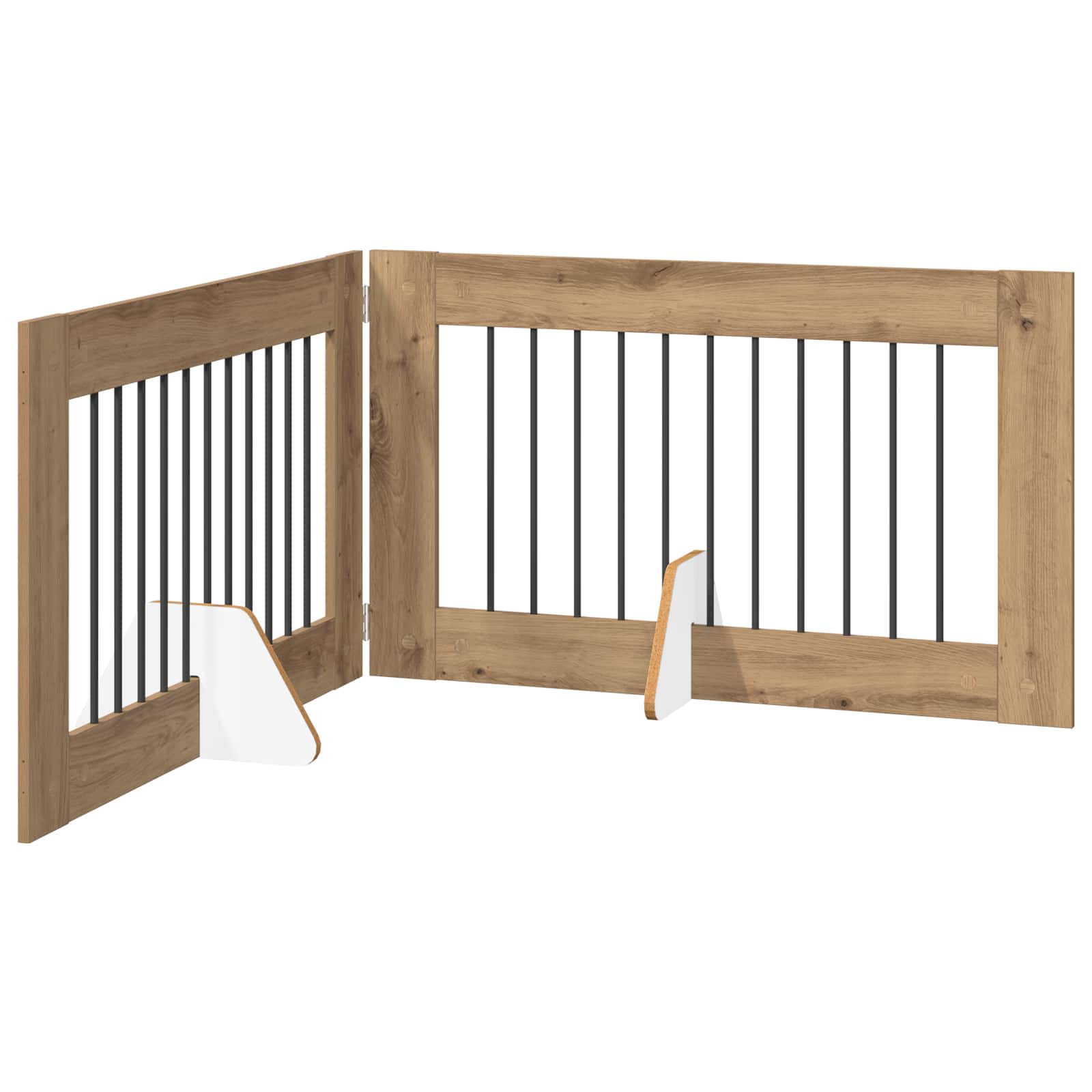Klappbares Hundetor mit Ständern 2 pcs Artisan-Eiche 200,5 cm