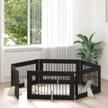 Klappbares Hundetor mit Ständern 6 pcs Schwarze Eiche 602 cm