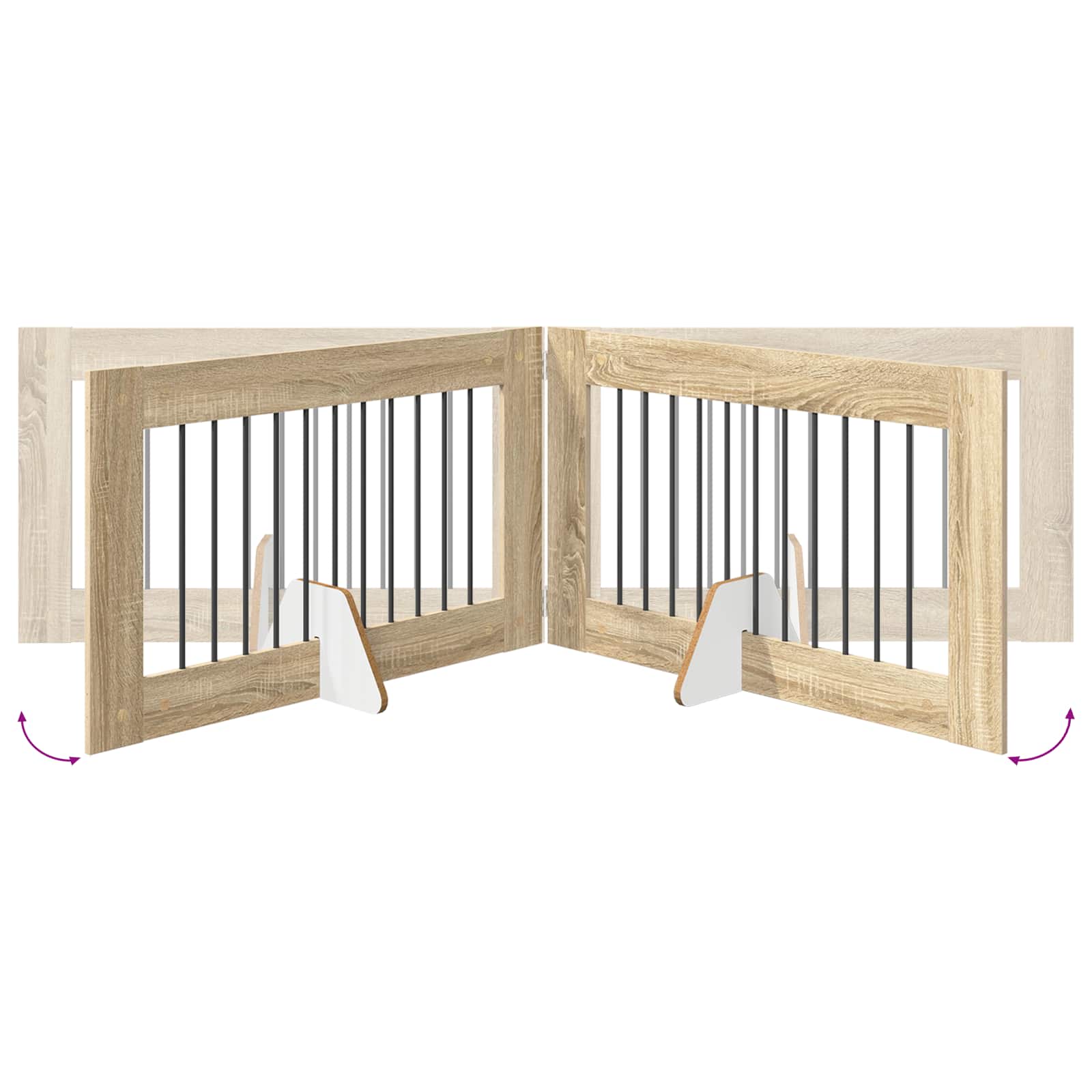 Klappbares Hundetor mit Ständern 6 pcs Sonoma-Eiche 602 cm