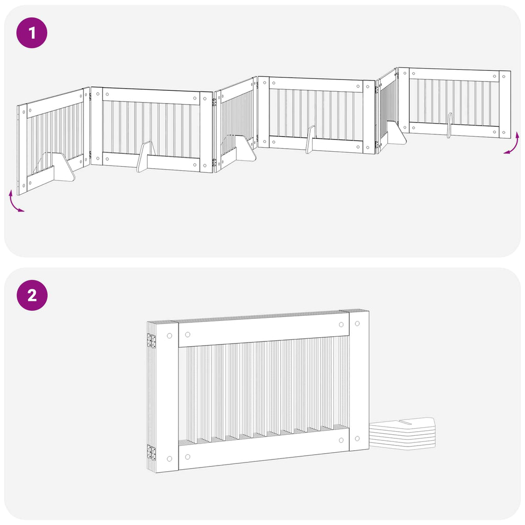 Klappbares Hundetor mit Ständern 6 pcs Altholz 602 cm