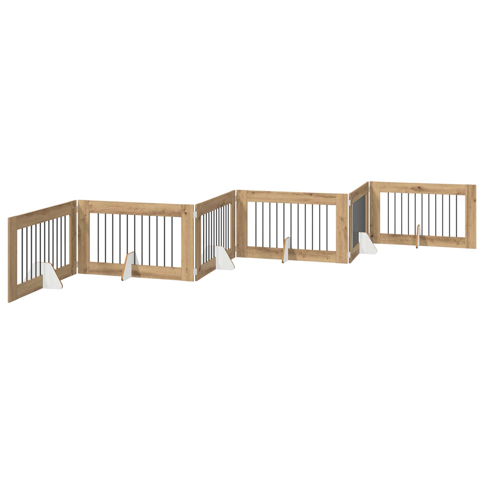 Klappbares Hundetor mit Ständern 6 pcs Artisan-Eiche 602 cm