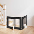 Klappbares Hundetor mit Ständern 2 pcs Schwarze Eiche 160,5 cm