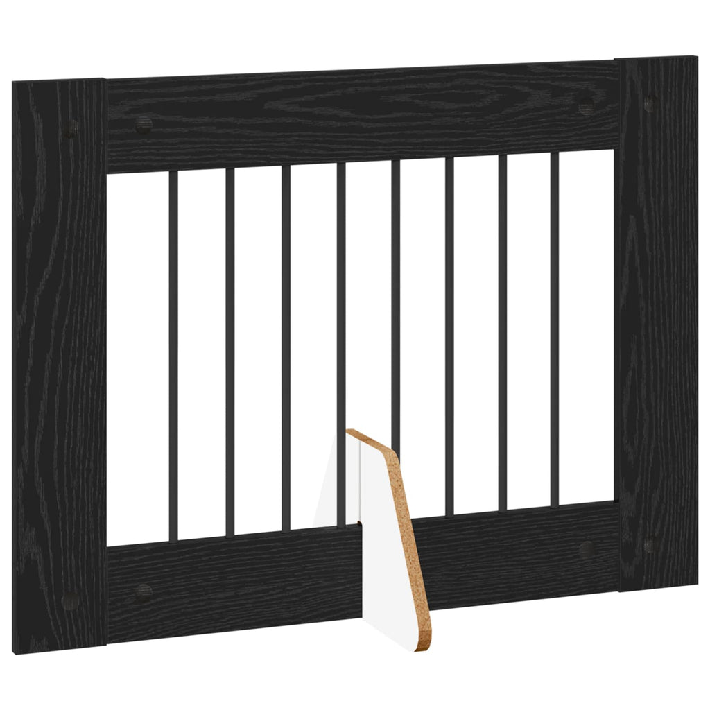 Klappbares Hundetor mit Ständern 2 pcs Schwarze Eiche 160,5 cm