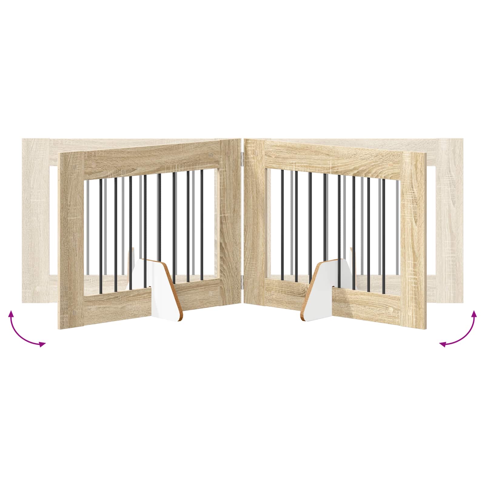 Klappbares Hundetor mit Ständern 2 pcs Sonoma-Eiche 160,5 cm