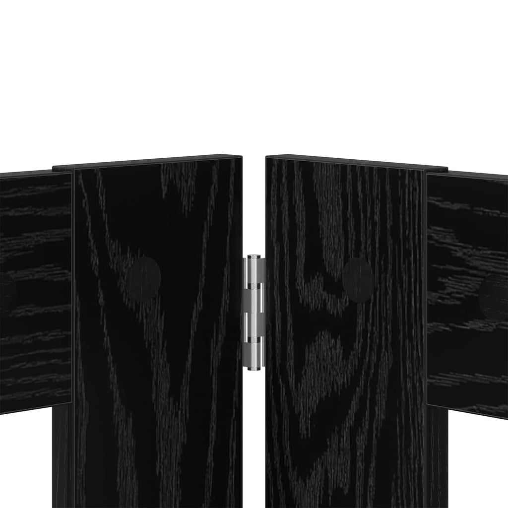 Klappbares Hundetor mit Ständern 4 pcs Schwarze Eiche 321 cm