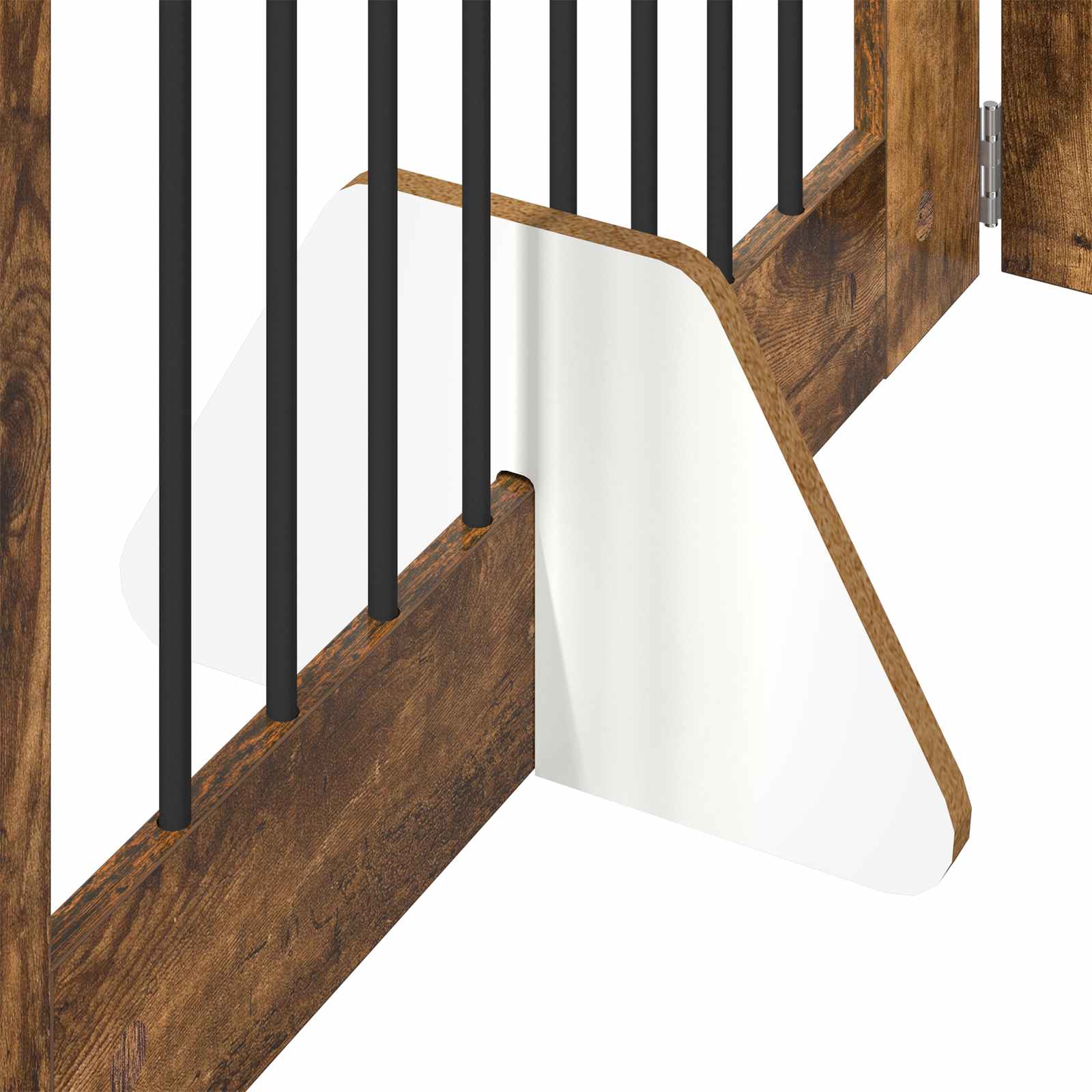Klappbares Hundetor mit Ständern 4 pcs Geräucherte Eiche 321 cm