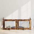 Klappbares Hundetor mit Ständern 4 pcs Geräucherte Eiche 321 cm