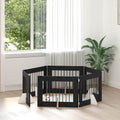 Klappbares Hundetor mit Ständern 6 pcs Schwarze Eiche 482 cm