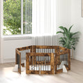 Klappbares Hundetor mit Ständern 6 pcs Geräucherte Eiche 482 cm