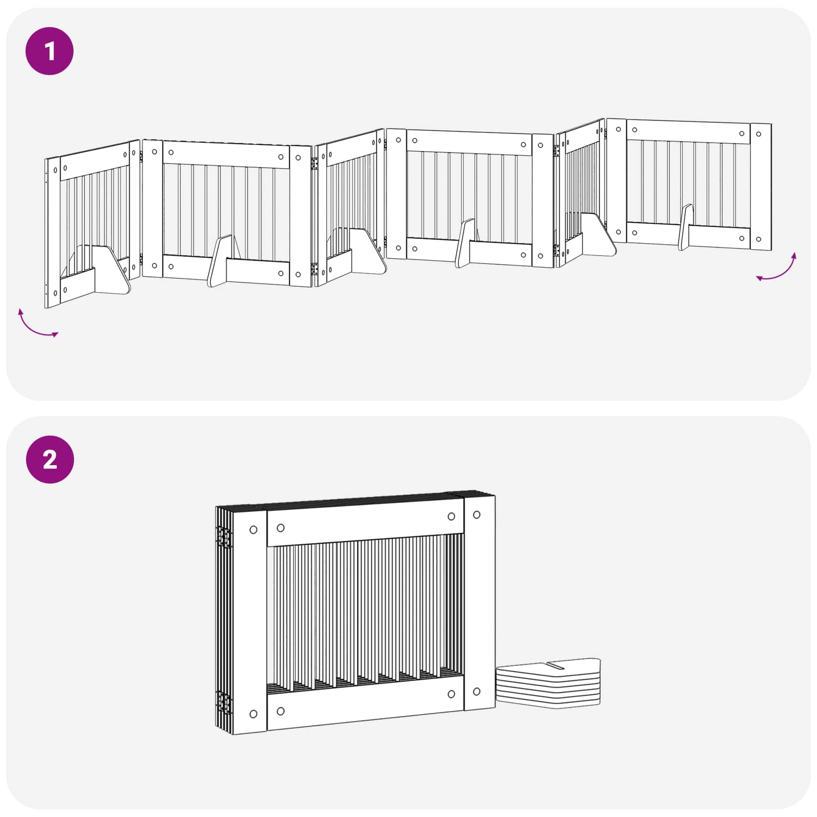 Klappbares Hundetor mit Ständern 6 pcs Geräucherte Eiche 482 cm