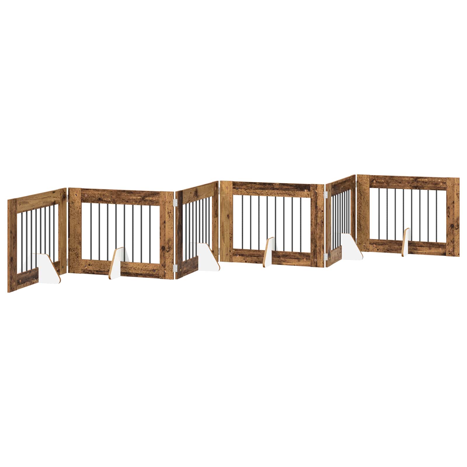 Klappbares Hundetor mit Ständern 6 pcs Altholz 482 cm