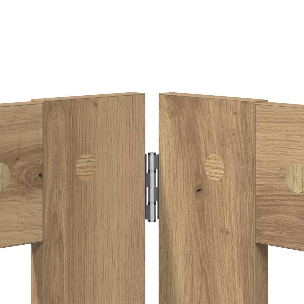 Klappbares Hundetor mit Ständern 6 pcs Artisan-Eiche 482 cm