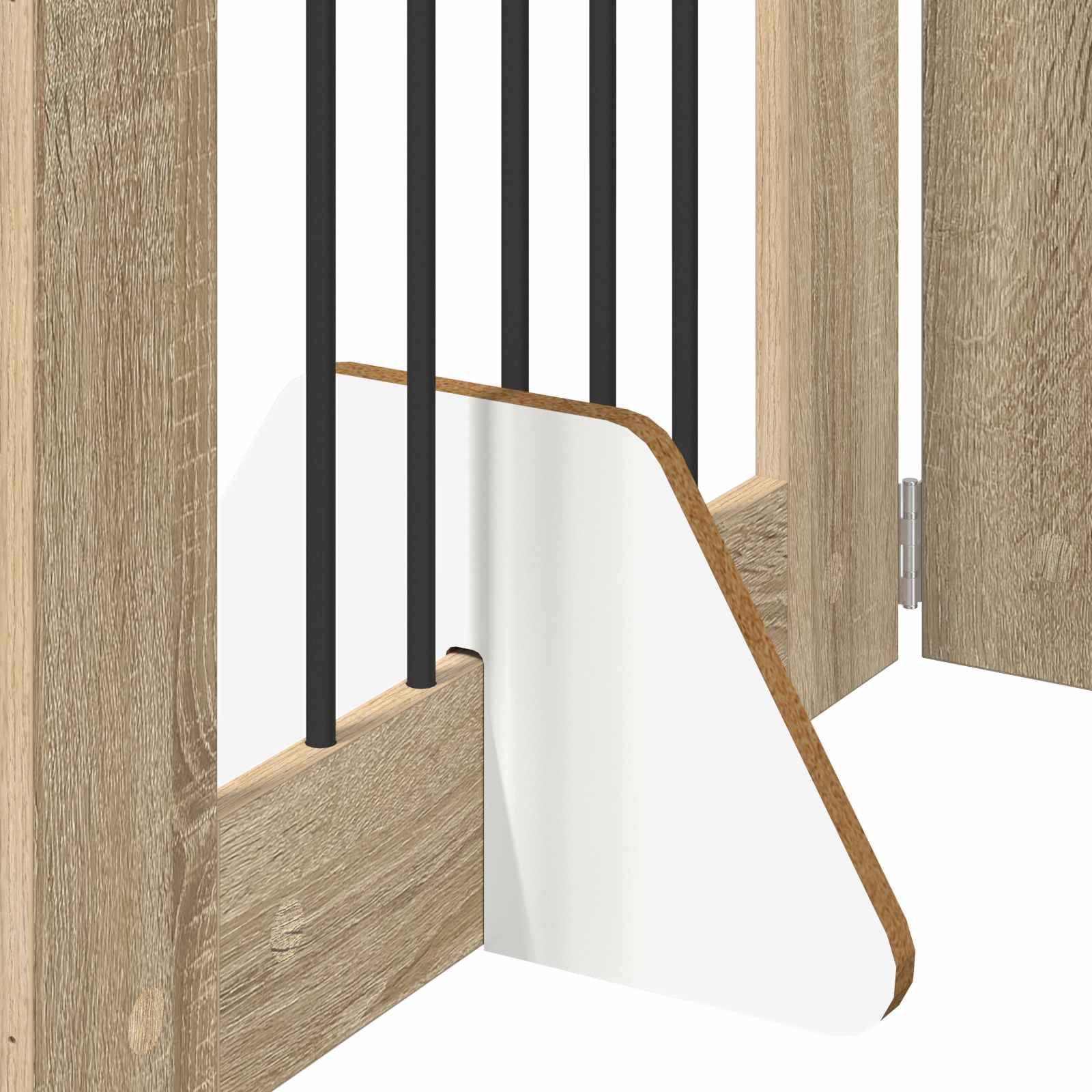 Klappbares Hundetor mit Ständern 2 pcs Sonoma-Eiche 120,5 cm