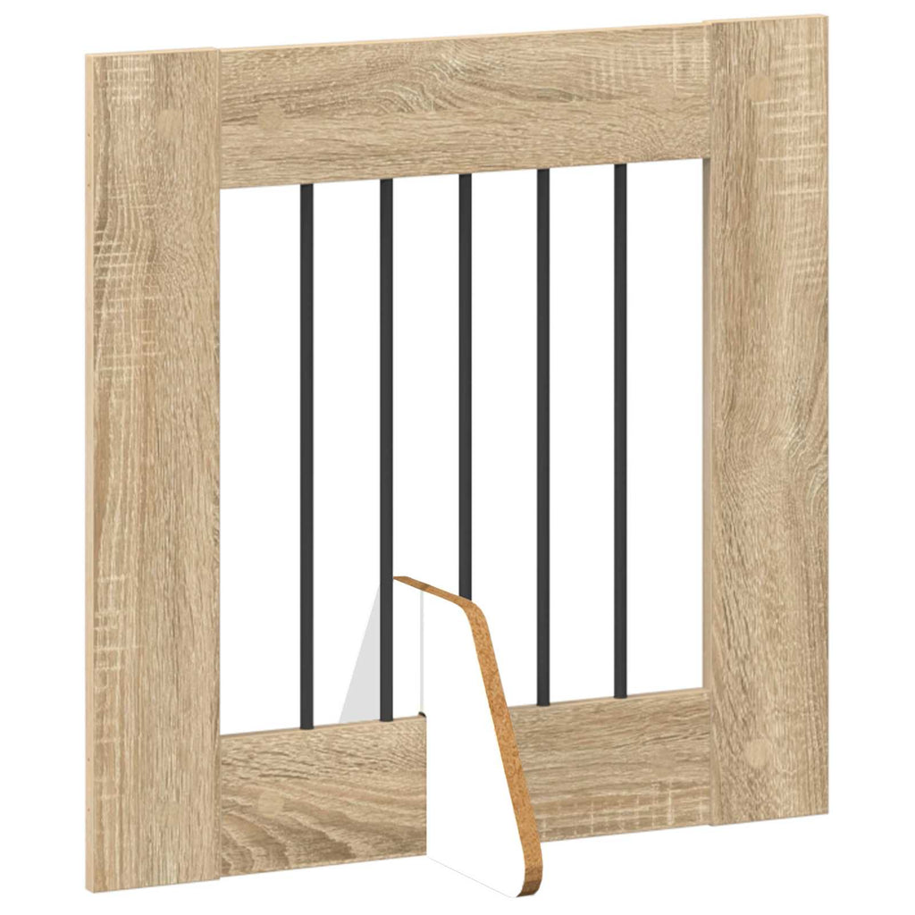Klappbares Hundetor mit Ständern 2 pcs Sonoma-Eiche 120,5 cm