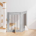 Klappbares Hundetor mit Ständern 2 pcs Graues Sonoma 120,5 cm