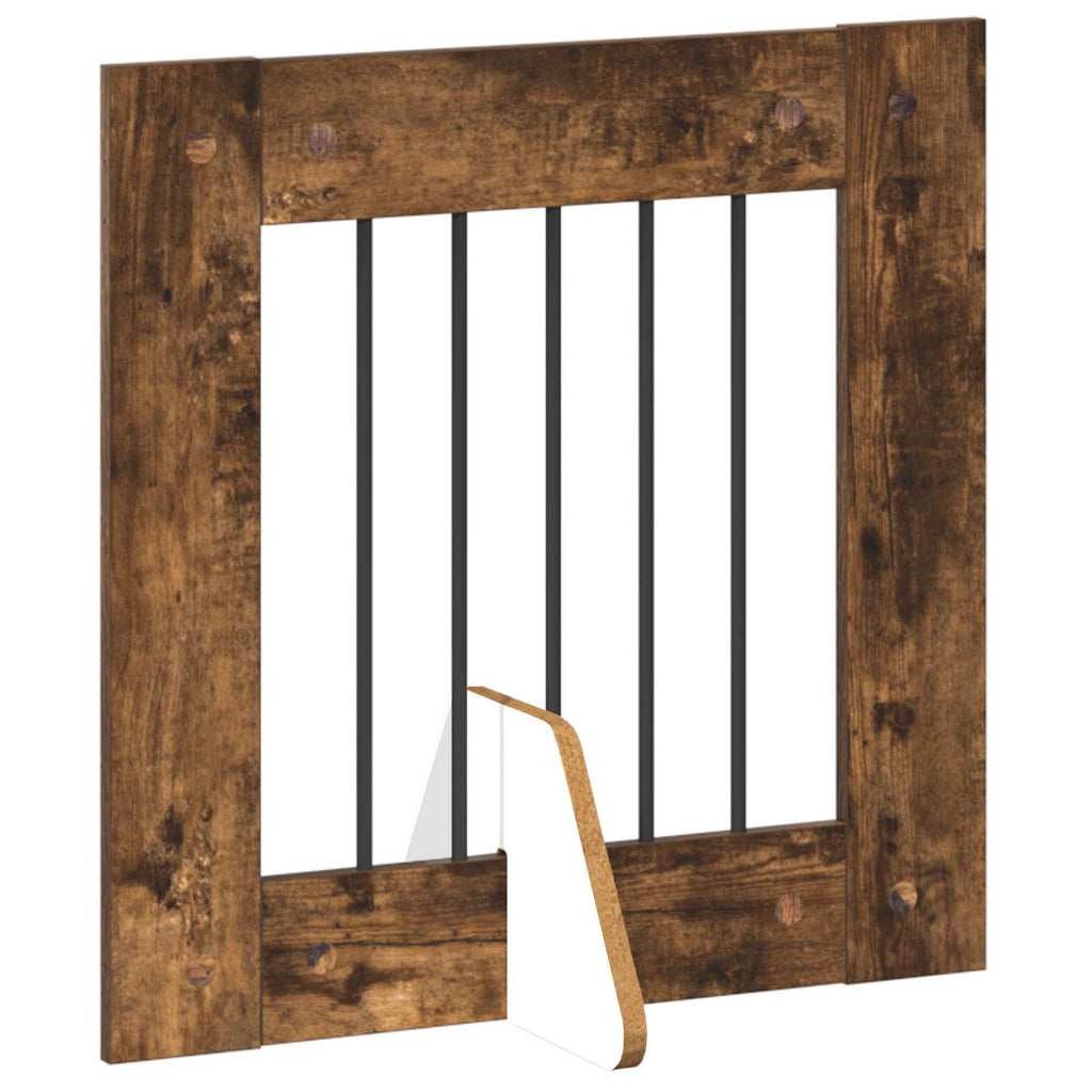 Klappbares Hundetor mit Ständern 4 pcs Geräucherte Eiche 241 cm