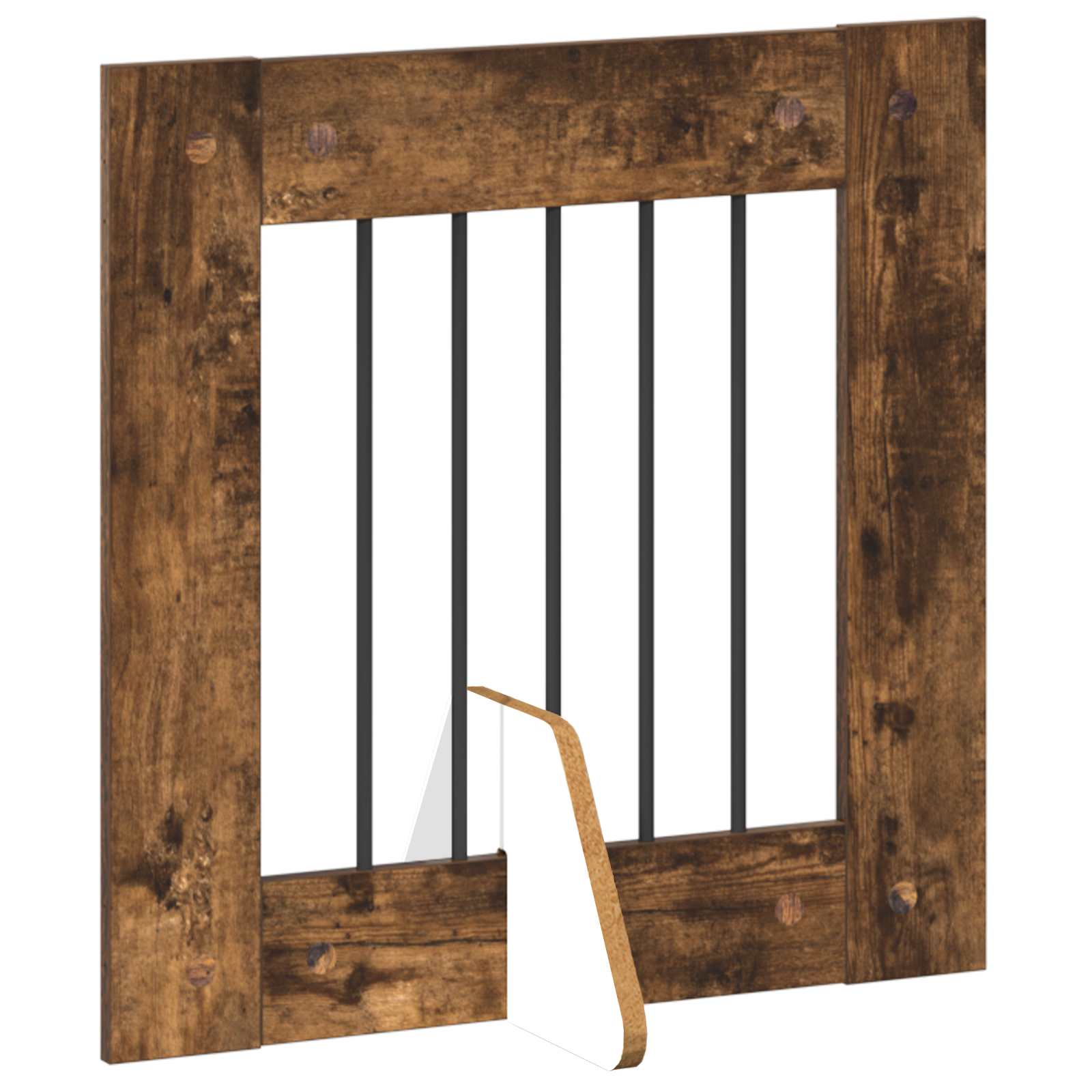 Klappbares Hundetor mit Ständern 4 pcs Geräucherte Eiche 241 cm