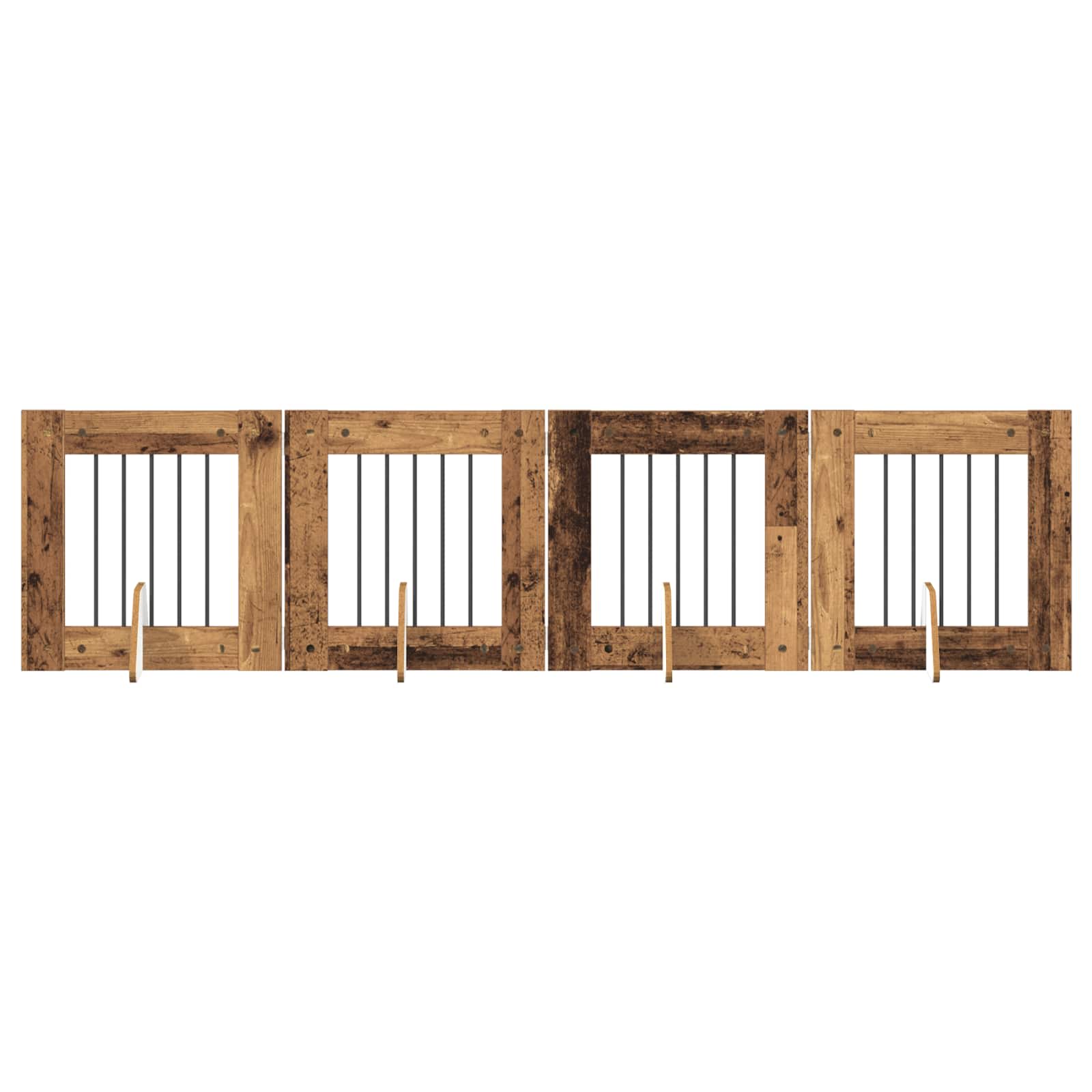 Klappbares Hundetor mit Ständern 4 pcs Altholz 241 cm