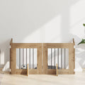 Klappbares Hundetor mit Ständern 4 pcs Artisan-Eiche 241 cm