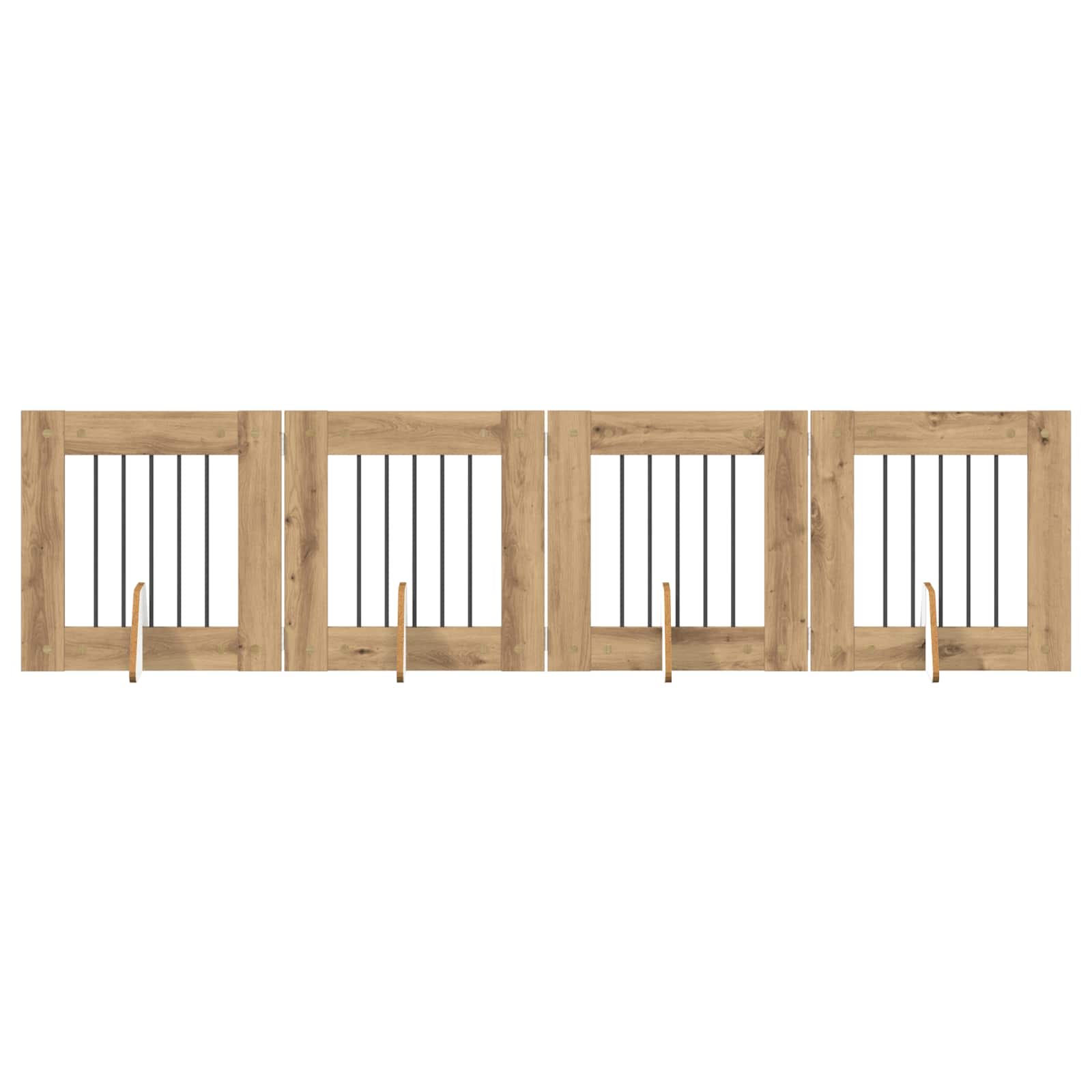 Klappbares Hundetor mit Ständern 4 pcs Artisan-Eiche 241 cm