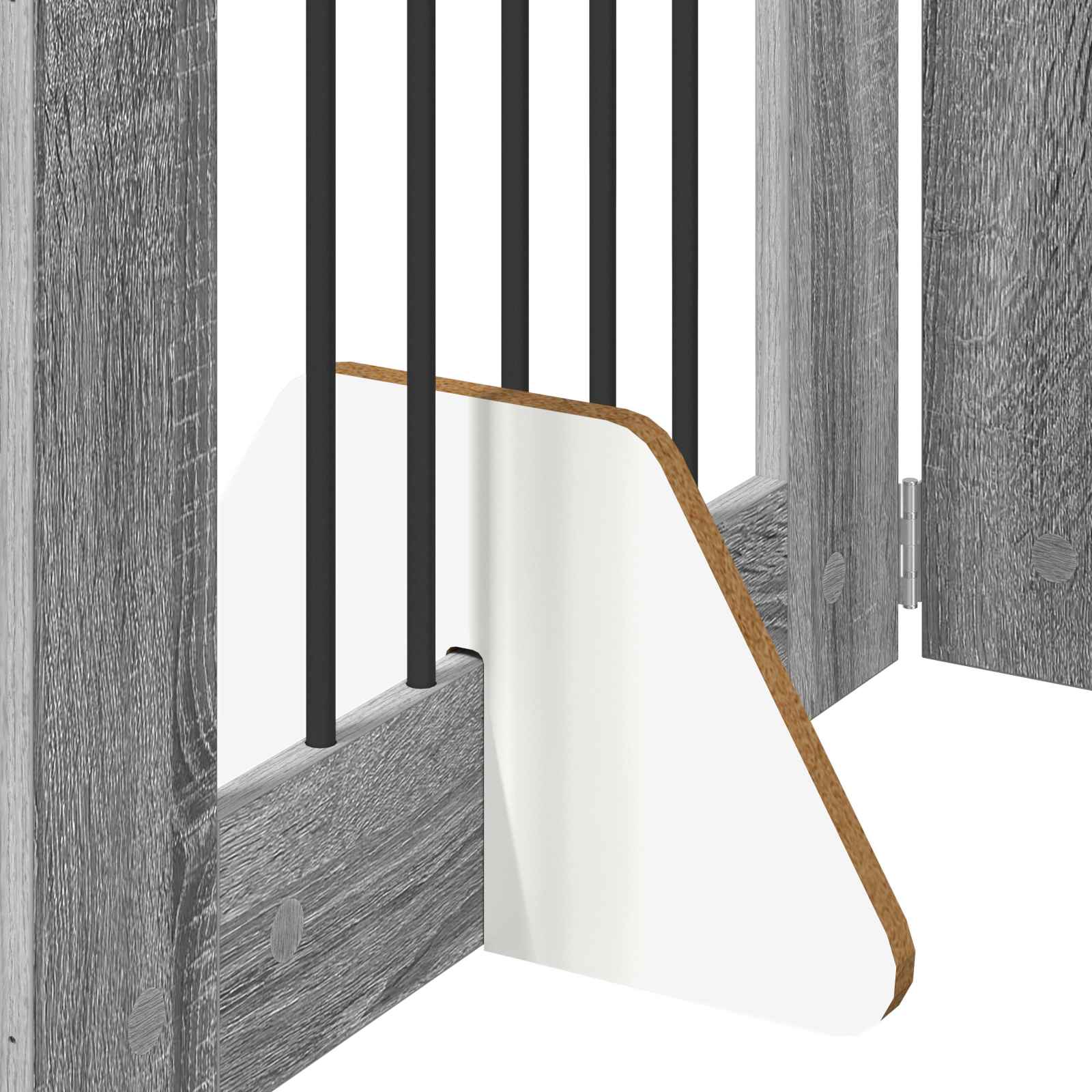 Klappbares Hundetor mit Ständern 6 pcs Graues Sonoma 362 cm