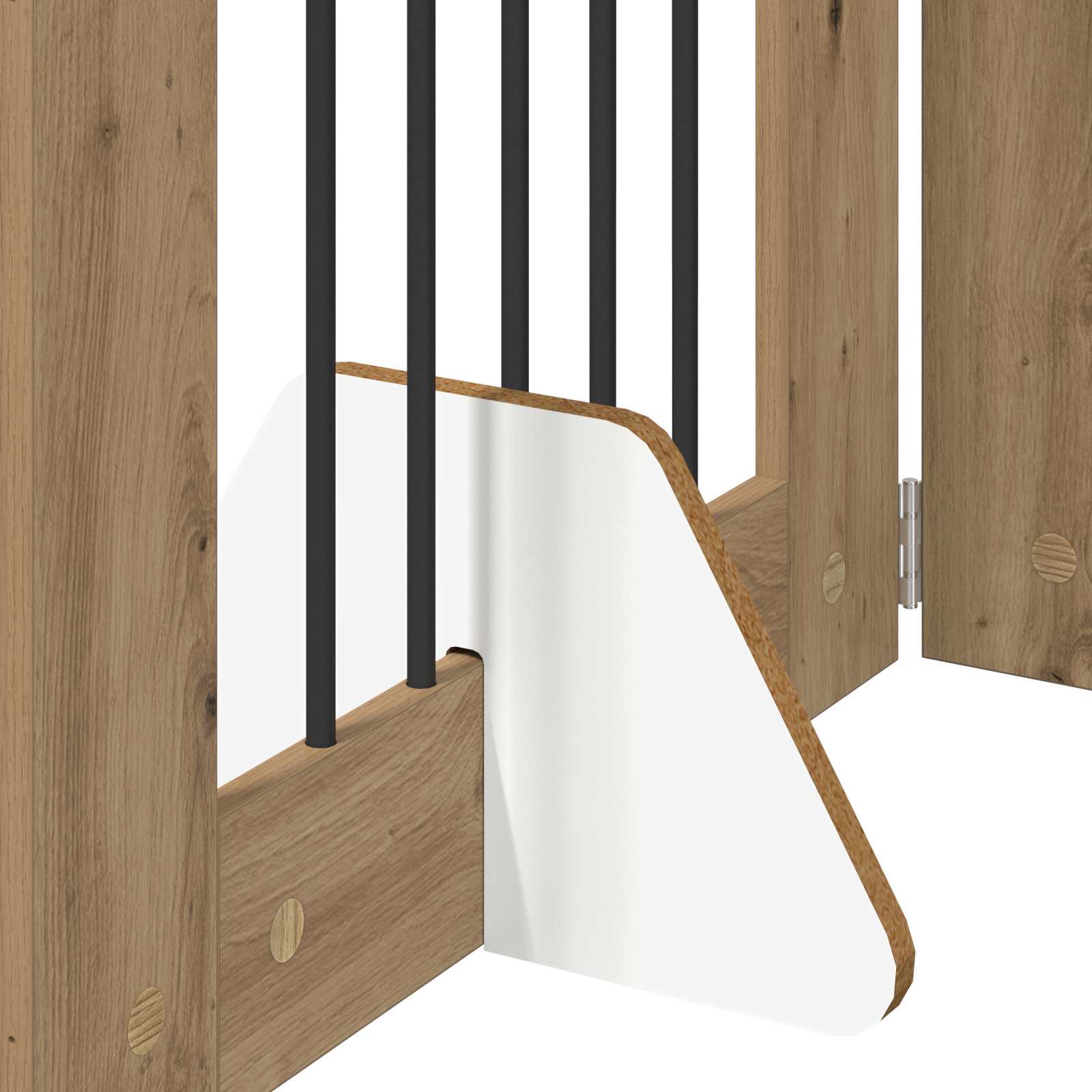 Klappbares Hundetor mit Ständern 6 pcs Artisan-Eiche 362 cm