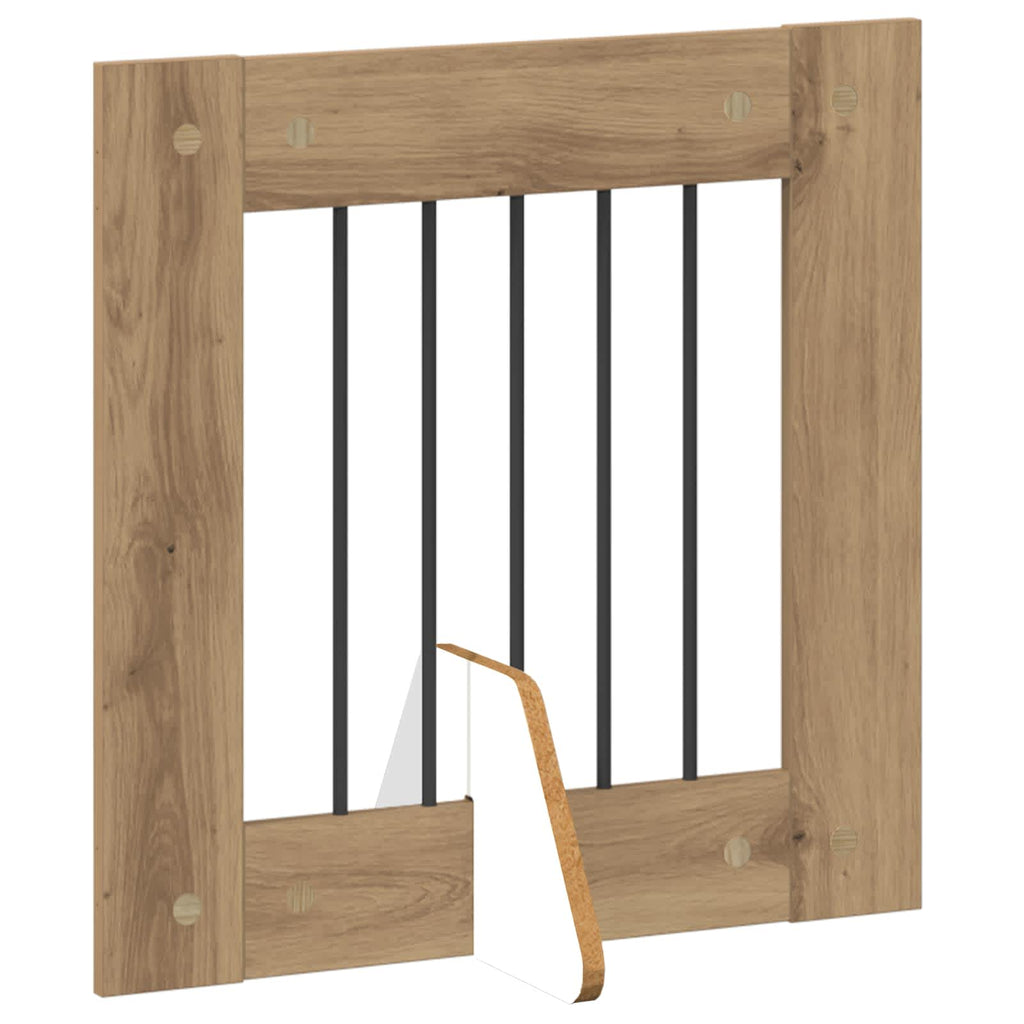 Klappbares Hundetor mit Ständern 6 pcs Artisan-Eiche 362 cm