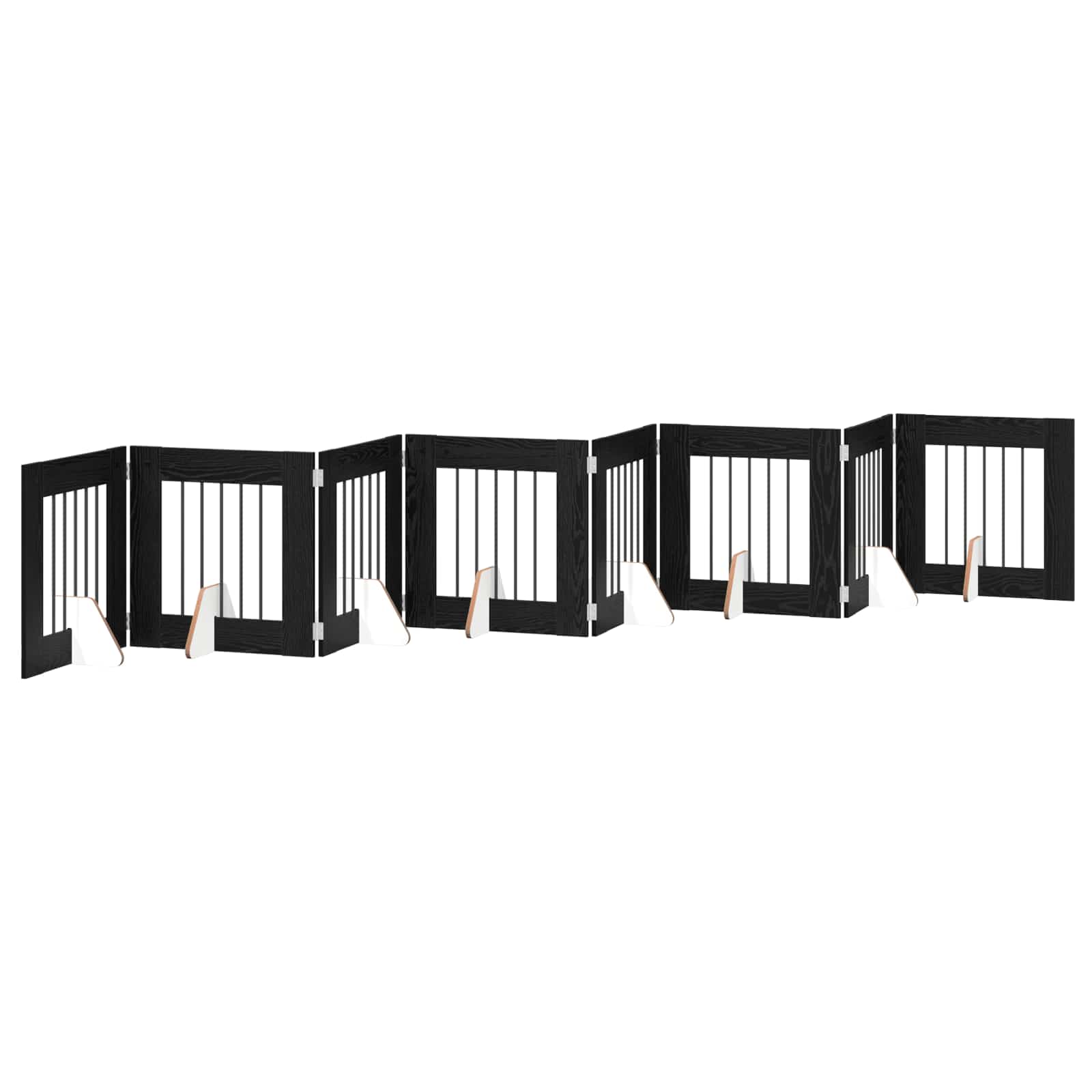 Klappbares Hundetor mit Ständern 8 pcs Schwarze Eiche 60 cm
