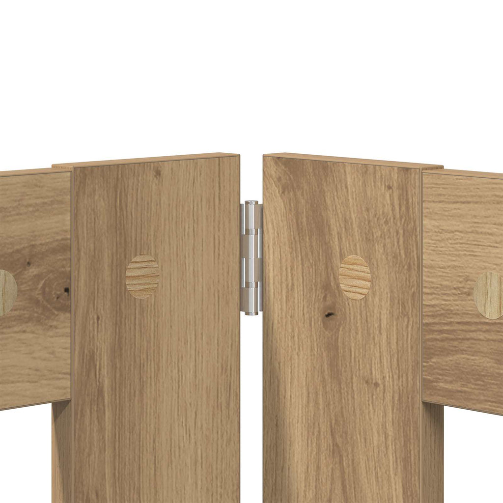Klappbares Hundetor mit Ständern 8 pcs Artisan-Eiche 60 cm
