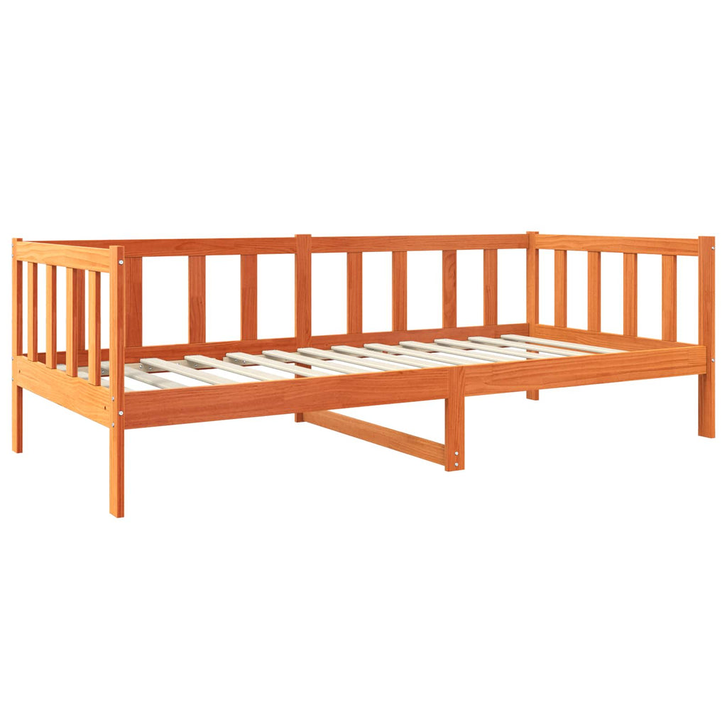 Bettrahmen Wachsbraun 90 x 190 cm Massives Kiefernholz