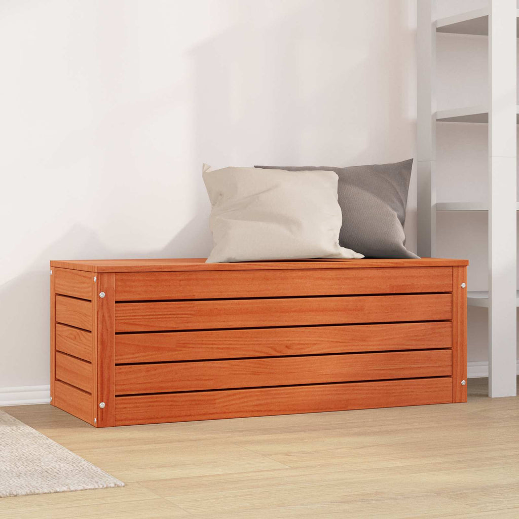 Aufbewahrungsbox mit Speicher Wachsbraun 89 x 36,5 x 33 cm